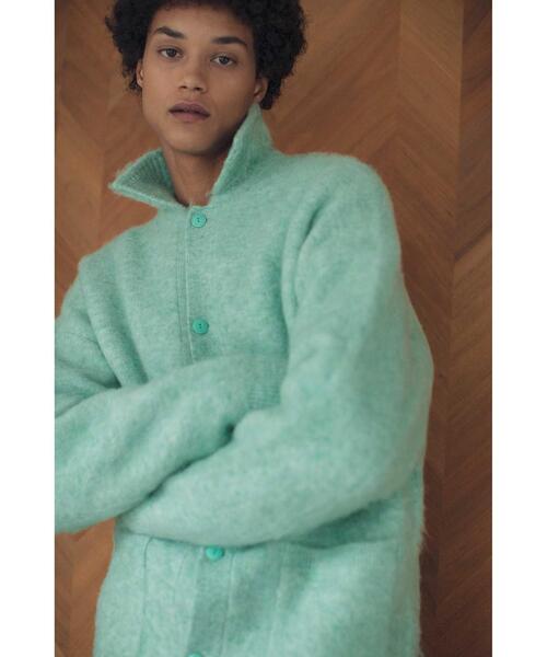 MONKEY TIME（モンキータイム）の「＜monkey time＞ BRSHD MHR PL CARDIGAN/カーディガン（カーディガン/ボレロ・メンズ・ライム/ナチュラル/ブラック・S/M/L）」の6枚目の写真