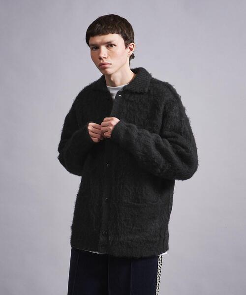 新品 モンキータイム ゴブラン カーディガン フラワー 総柄 コバルト Lサイズ MONKEY TIME（モンキータイム）の「＜monkey time＞ WOOL JACQUARD V