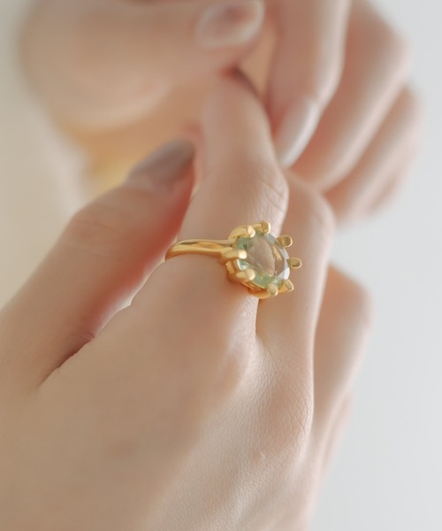 SHYLA（シャイラ）の「【SHYLA（シャイラ）】OVAL CLAW RING/リング（リング・レディース・グリーン/シャンパン・13）」の5枚目の写真