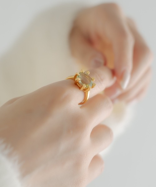 SHYLA（シャイラ）の「【SHYLA（シャイラ）】OVAL CLAW RING/リング（リング・レディース・グリーン/シャンパン・13）」の8枚目の写真