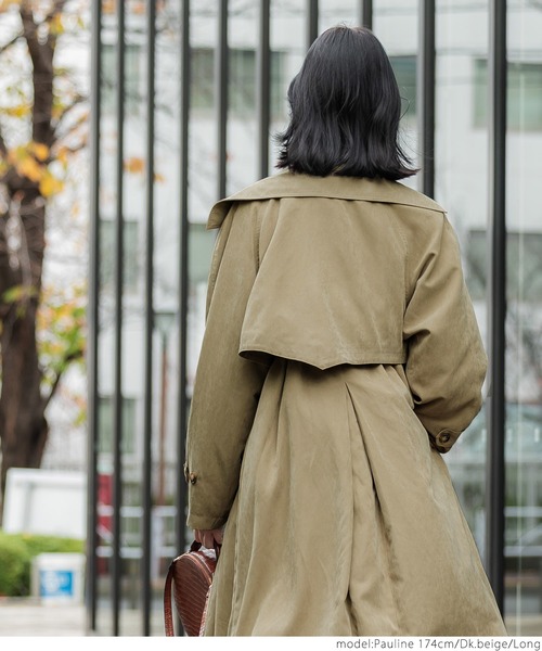 coca(coca)(コカ)の「ピーチスキントレンチコート(トレンチコート・レディース・ダークベージュ/ブラック・SHORT/LONG)」の11枚目の写真