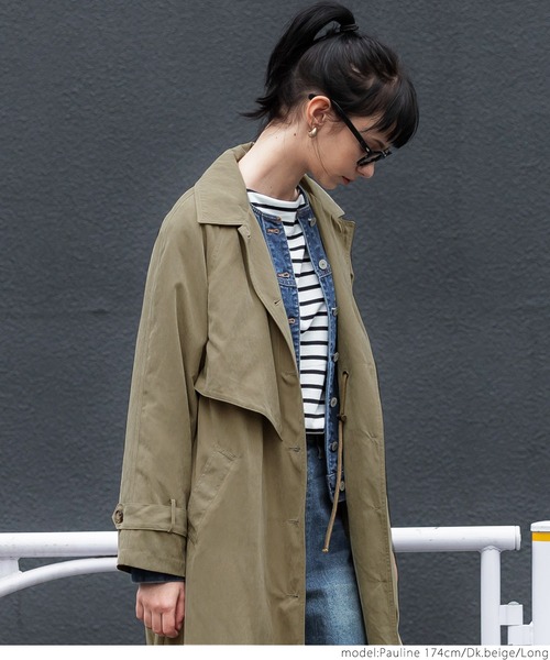 coca(coca)(コカ)の「ピーチスキントレンチコート(トレンチコート・レディース・ダークベージュ/ブラック・SHORT/LONG)」の9枚目の写真