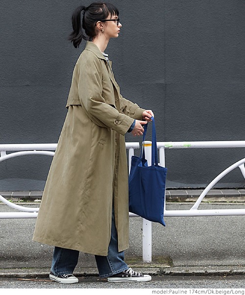 coca(coca)(コカ)の「ピーチスキントレンチコート(トレンチコート・レディース・ダークベージュ/ブラック・SHORT/LONG)」の10枚目の写真