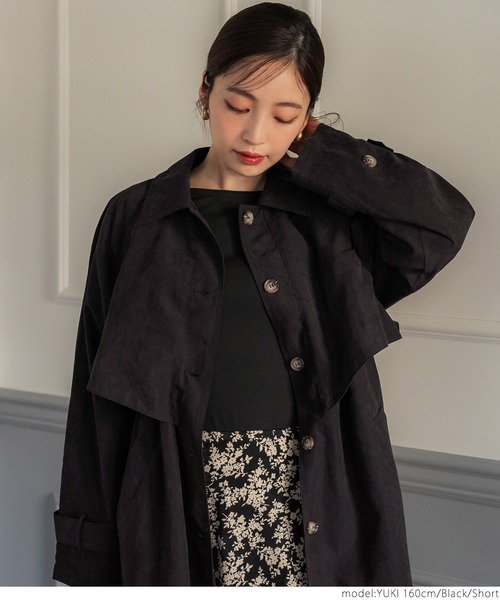 coca(coca)(コカ)の「ピーチスキントレンチコート(トレンチコート・レディース・ダークベージュ/ブラック・SHORT/LONG)」の6枚目の写真