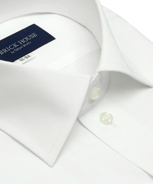 TOKYO SHIRTS（トウキョウシャツ）の「透け防止 形態安定ノーアイロン ワイド 長袖ビジネスワイシャツ（ビジネスシャツ・メンズ・ホワイト・首回り41cm-裄丈82cm/首回り39cm-裄丈80cm/首回り42cm-裄丈82cm/首回り41cm-裄丈86cm/首回り39cm-裄丈84cm/首回り37cm-裄丈80cm/首回り42cm-裄丈86cm/首回り43cm-裄丈86cm/首回り43cm-裄丈82cm/首回り37cm-裄丈84cm）」の2枚目の写真