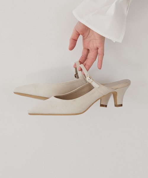 Juze（ジュゼ）の「ポインテッドストラップミュール（パンプス・レディース・ブラック/ラベンダー/ベージュ・23.0cm/23.5cm/24.0cm/24.5cm）」の3枚目の写真