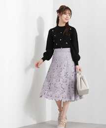 PROPORTION BODY DRESSING | スプリングフラワーケミカルレースフレアスカート / 1213120108(スカート)