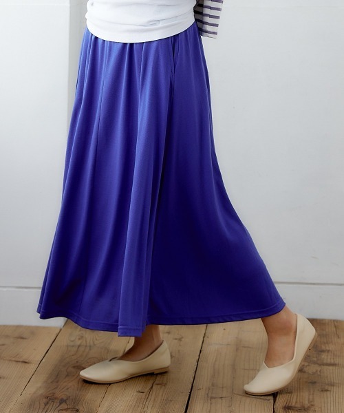 nissen(ニッセン)の「ポケット付カットソーマキシスカート(スカート・レディース・ピンク/グリーン/パープル/イエロー/チャコールグレー/ブラック/ブルー・L/S/M/LL)」の5枚目の写真