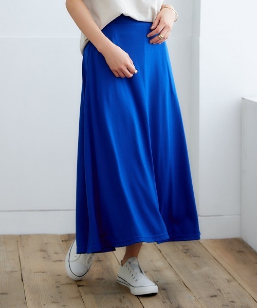 nissen(ニッセン)の「ポケット付カットソーマキシスカート(スカート・レディース・ピンク/グリーン/パープル/イエロー/チャコールグレー/ブラック/ブルー・L/S/M/LL)」の4枚目の写真