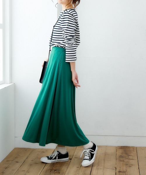 nissen(ニッセン)の「ポケット付カットソーマキシスカート(スカート・レディース・ピンク/グリーン/パープル/イエロー/チャコールグレー/ブラック/ブルー・L/S/M/LL)」の10枚目の写真