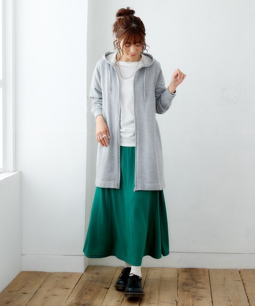 nissen(ニッセン)の「ポケット付カットソーマキシスカート(スカート・レディース・ピンク/グリーン/パープル/イエロー/チャコールグレー/ブラック/ブルー・L/S/M/LL)」の12枚目の写真