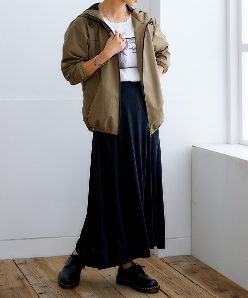 nissen(ニッセン)の「ポケット付カットソーマキシスカート(スカート・レディース・ピンク/グリーン/パープル/イエロー/チャコールグレー/ブラック/ブルー・L/S/M/LL)」の13枚目の写真