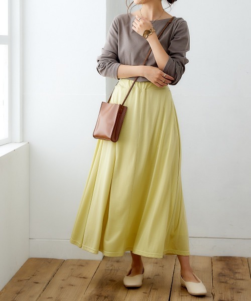 nissen(ニッセン)の「ポケット付カットソーマキシスカート(スカート・レディース・ピンク/グリーン/パープル/イエロー/チャコールグレー/ブラック/ブルー・L/S/M/LL)」の20枚目の写真