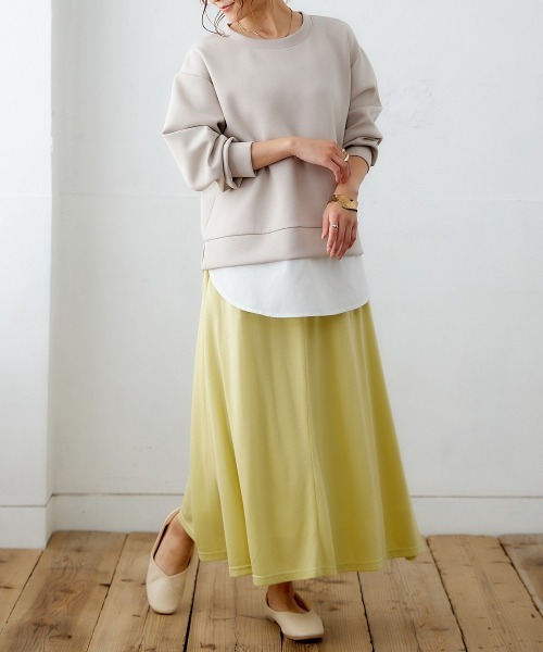 nissen(ニッセン)の「ポケット付カットソーマキシスカート(スカート・レディース・ピンク/グリーン/パープル/イエロー/チャコールグレー/ブラック/ブルー・L/S/M/LL)」の22枚目の写真