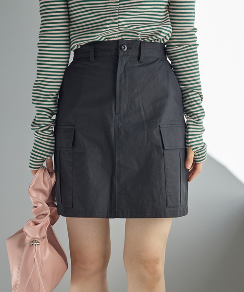 Kastane(カスタネ)の「【2023SSアイテム】カーゴミニスカート(スカート・レディース・ブラック/カーキ・FREE)」の3枚目の写真