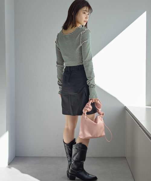 Kastane(カスタネ)の「【2023SSアイテム】カーゴミニスカート(スカート・レディース・ブラック/カーキ・FREE)」の8枚目の写真