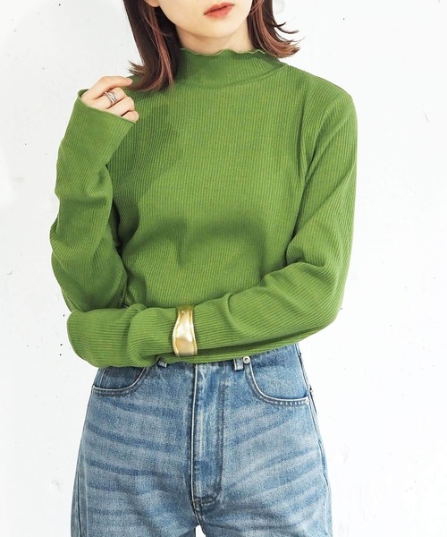 tiptop(ティップトップ)の「テレコハイネックカットソー(Tシャツ/カットソー・レディース・A/グリーン/ブラック/アイボリー/B/レッド/ダークグレー/イエロー/ブルー/ブラック系その他/ホワイト系その他/E・FREE)」の21枚目の写真