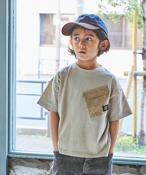 PAIRMANON STREET(ペアマノンストリート)の「【PAIRMANON STREET】【プレミアムコットン100】無地 デザイン胸ポケット半袖Tシャツ(Tシャツ/カットソー・キッズ・ブラック/オレンジ/グリーン/ブルー系その他/ライトベージュ/ホワイト・90/150/120/110/100/130/140)」の3枚目の写真