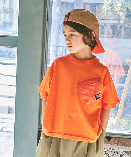PAIRMANON STREET(ペアマノンストリート)の「【PAIRMANON STREET】【プレミアムコットン100】無地 デザイン胸ポケット半袖Tシャツ(Tシャツ/カットソー・キッズ・ブラック/オレンジ/グリーン/ブルー系その他/ライトベージュ/ホワイト・90/150/120/110/100/130/140)」の6枚目の写真