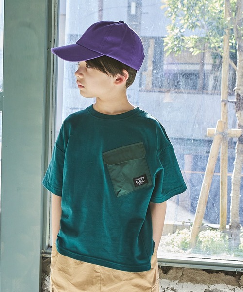 PAIRMANON STREET(ペアマノンストリート)の「【PAIRMANON STREET】【プレミアムコットン100】無地 デザイン胸ポケット半袖Tシャツ(Tシャツ/カットソー・キッズ・ブラック/オレンジ/グリーン/ブルー系その他/ライトベージュ/ホワイト・90/150/120/110/100/130/140)」の4枚目の写真