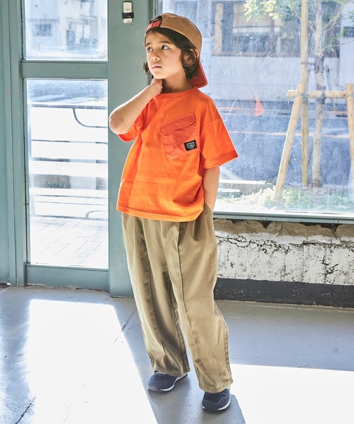 PAIRMANON STREET(ペアマノンストリート)の「【PAIRMANON STREET】【プレミアムコットン100】無地 デザイン胸ポケット半袖Tシャツ(Tシャツ/カットソー・キッズ・ブラック/オレンジ/グリーン/ブルー系その他/ライトベージュ/ホワイト・90/150/120/110/100/130/140)」の18枚目の写真