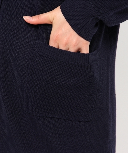 NATURAL BEAUTY BASIC（ナチュラルビューティーベーシック）の「片畦ロングカーディガン（カーディガン/ボレロ・レディース・グレー/ホワイト系その他/ネイビー・MEDIUM）」の11枚目の写真