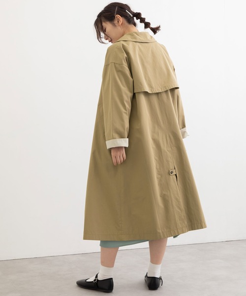 POU DOU DOU（プードゥドゥ）の「ダブルボタンコート（ステンカラーコート・レディース・アイボリー/カーキ/ベージュ・3）」の8枚目の写真