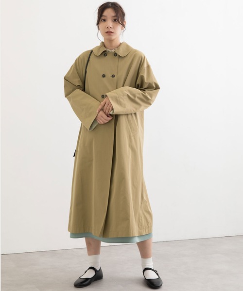 POU DOU DOU（プードゥドゥ）の「ダブルボタンコート（ステンカラーコート・レディース・アイボリー/カーキ/ベージュ・3）」の13枚目の写真
