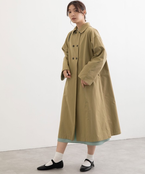 POU DOU DOU（プードゥドゥ）の「ダブルボタンコート（ステンカラーコート・レディース・アイボリー/カーキ/ベージュ・3）」の12枚目の写真