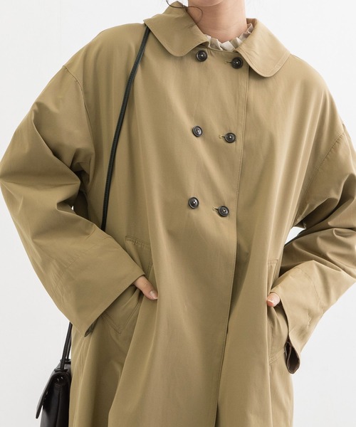 POU DOU DOU（プードゥドゥ）の「ダブルボタンコート（ステンカラーコート・レディース・アイボリー/カーキ/ベージュ・3）」の5枚目の写真