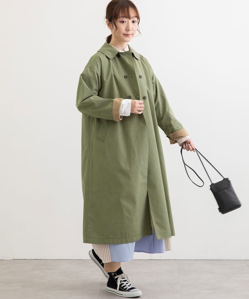 POU DOU DOU（プードゥドゥ）の「ダブルボタンコート（ステンカラーコート・レディース・アイボリー/カーキ/ベージュ・3）」の18枚目の写真