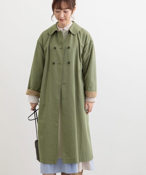 POU DOU DOU（プードゥドゥ）の「ダブルボタンコート（ステンカラーコート・レディース・アイボリー/カーキ/ベージュ・3）」の19枚目の写真