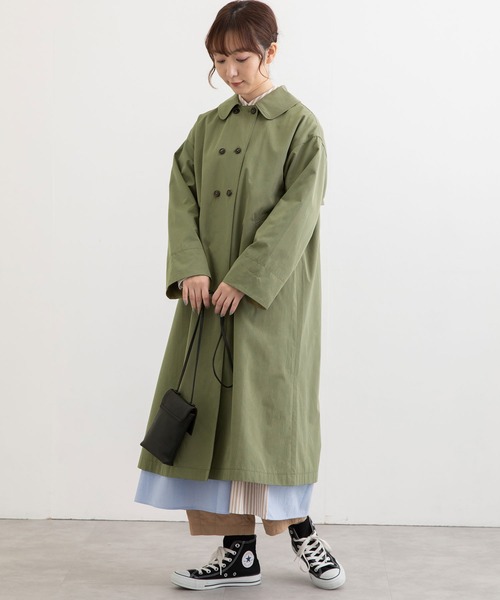 POU DOU DOU（プードゥドゥ）の「ダブルボタンコート（ステンカラーコート・レディース・アイボリー/カーキ/ベージュ・3）」の21枚目の写真