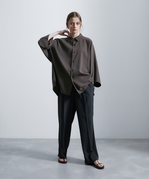 JUNRED（ジュンレッド）の「ドレープビッグポンチョシャツ（シャツ/ブラウス・メンズ・グリーン/ライトグレー/ホワイト/ブラウン・S/M/L）」の17枚目の写真