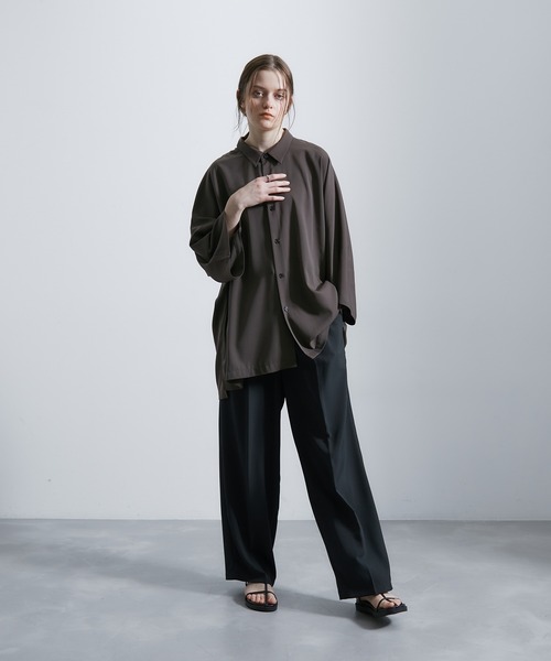 JUNRED（ジュンレッド）の「ドレープビッグポンチョシャツ（シャツ/ブラウス・メンズ・グリーン/ライトグレー/ホワイト/ブラウン・S/M/L）」の18枚目の写真