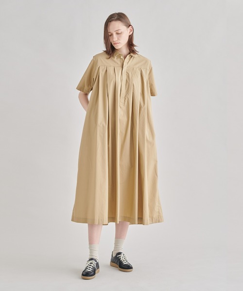 HAVERSACK(ハバーザック)の「HAVERSACK | 〈別注〉半袖シャツワンピース WOMEN(シャツワンピース・レディース・ブラック/ベージュ・1)」の7枚目の写真