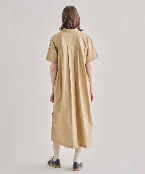 HAVERSACK(ハバーザック)の「HAVERSACK | 〈別注〉半袖シャツワンピース WOMEN(シャツワンピース・レディース・ブラック/ベージュ・1)」の9枚目の写真