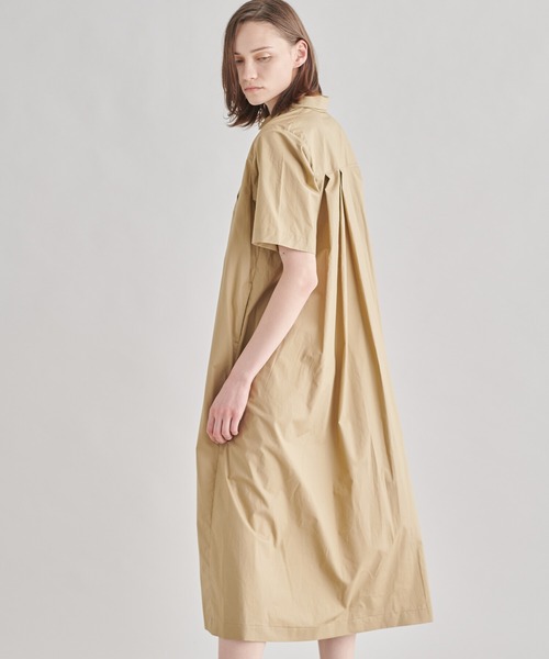 HAVERSACK(ハバーザック)の「HAVERSACK | 〈別注〉半袖シャツワンピース WOMEN(シャツワンピース・レディース・ブラック/ベージュ・1)」の4枚目の写真