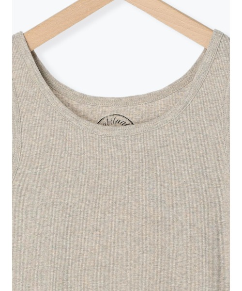 Samansa Mos2(サマンサ モスモス)の「テレコノースリーブカットソー(Tシャツ/カットソー・レディース・ベージュ/チャコール/キナリ・フリ-)」の9枚目の写真