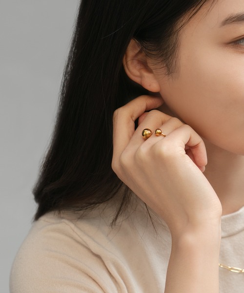 【vie】ステンレスリング/金属アレルギー対応_サージカルステンレス/ゴールド（リング）｜TONE SELECT GOODS（トーンセレクトグッズ）