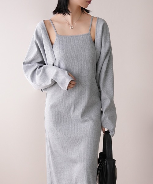 IAMUSE(アイアミューズ)の「〈SETアイテム〉ボレロカーディガン×スクエアネックキャミワンピース S0948【IAMUSE】(ワンピース・レディース・ブラック/グレー/ミント・FREE)」の19枚目の写真