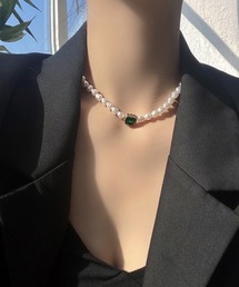 LAC-VERT | パールエメラルドネックレス(ネックレス)