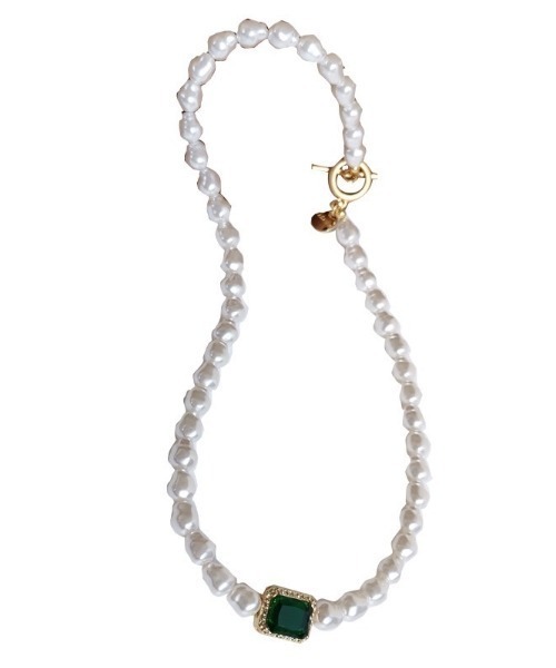 LAC-VERT（ラック・ヴェール）の「パールエメラルドネックレス（ネックレス・レディース・エメラルド・FREE）」の3枚目の写真