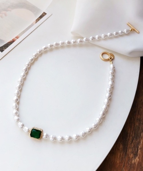 LAC-VERT（ラック・ヴェール）の「パールエメラルドネックレス（ネックレス・レディース・エメラルド・FREE）」の12枚目の写真