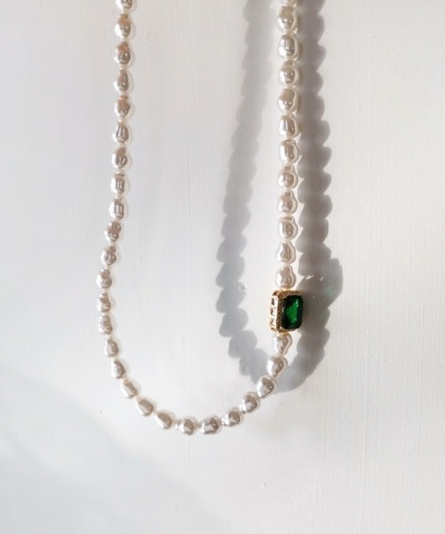 LAC-VERT（ラック・ヴェール）の「パールエメラルドネックレス（ネックレス・レディース・エメラルド・FREE）」の5枚目の写真