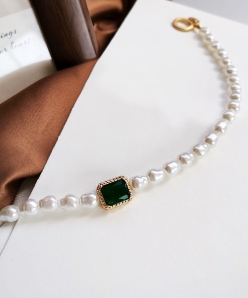 LAC-VERT（ラック・ヴェール）の「パールエメラルドネックレス（ネックレス・レディース・エメラルド・FREE）」の13枚目の写真