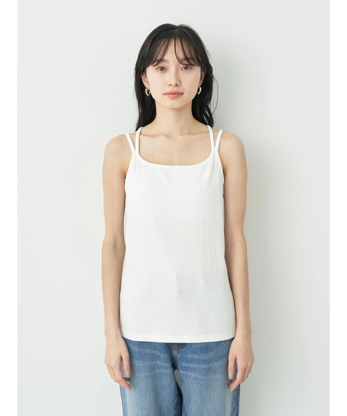 earth music&ecology（アースミュージックアンドエコロジー）の「バッククロスキャミソール（インナーウェア/肌着・レディース・モカ/ブラック/オフホワイト/サックスブルー・S/M）」の14枚目の写真