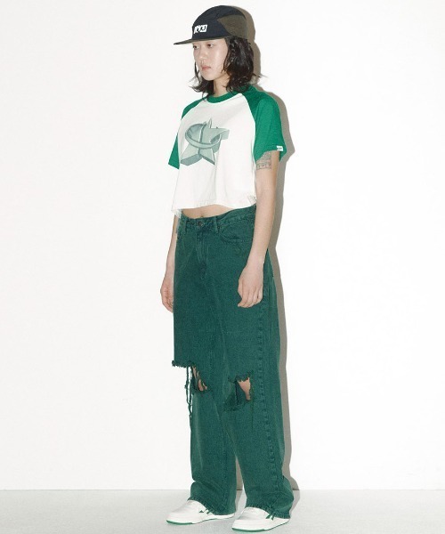 ISTKUNST(イストクンスト)の「A'GEM/9 × .kom『ISTKUNST/イストクンスト』3D STAR RAGLAN CROP TEE/3Dスター ラグランクロッ プ 半袖 カットソー(Tシャツ/カットソー・メンズ・アイボリー/ライトブルー・FREE)」の15枚目の写真