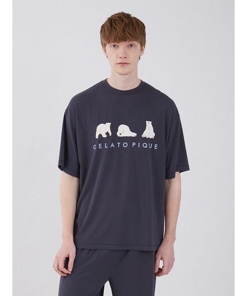 gelato pique（ジェラートピケ）の「【COOL】【UNISEX】シロクマワンポイントビッグTシャツ（Tシャツ/カットソー・レディース・ネイビー・S-M/M-L）」の12枚目の写真