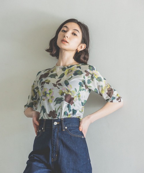 eL（エル）の「【eL】Sheer Pullover 5S/194430（Tシャツ/カットソー・レディース・ホワイト/ブラック/カーキ/グリーン系その他・FREE）」の4枚目の写真